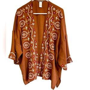 J Jill Embroidered
Kimono Open Cardigan
Topper Boho Modal One Size